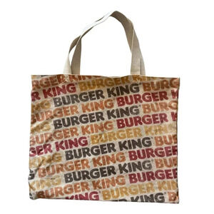 Burger King Canvas Tote Bag Spell Out All Over Print retro vintage swag promo it